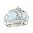 thumbnail image 4 of Ross-Simons Milky Aquamarine and .85 ct. t.w. Blue Aquamarine Ring in Sterling Silver, Women's, Adult, 4 of 7