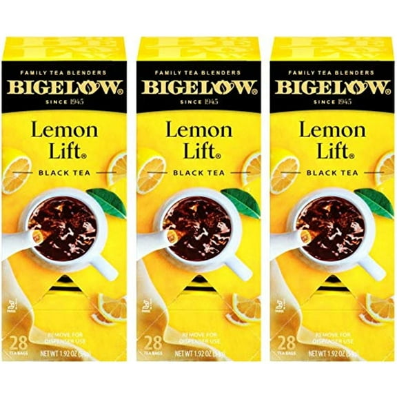 Bigelow Lemon Lift Black Tea Bags 28-Count Box (Pack Of 3) Lemon Flavored Black Tea Naturally & Artificially Flavored
