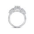 thumbnail image 4 of Diamond Princess 10kt White Gold Womens Round Diamond Square Halo Cluster Ring 1-1/4 Cttw, 4 of 4