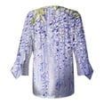 thumbnail image 4 of Dyegold Blouses For Women Dressy Casual 3/4 Flare Sleeve Lace Trim V Neck Floral Print Vintage Tunic Tops Loose Fit Shirts, 4 of 5