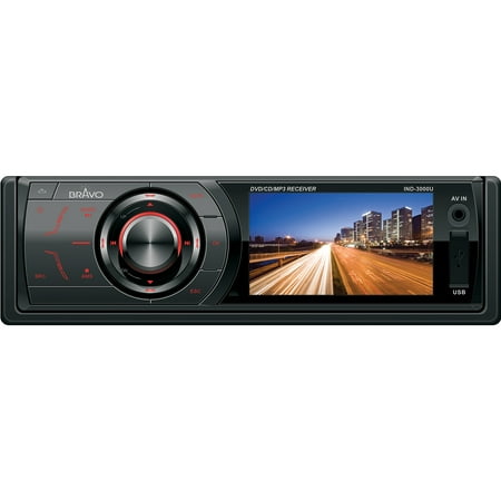 Bravo View IND-3000U - In-Dash DVD/CD/MP3 Receiver with 3" TFT-LCD and USB/SD/AV-IN