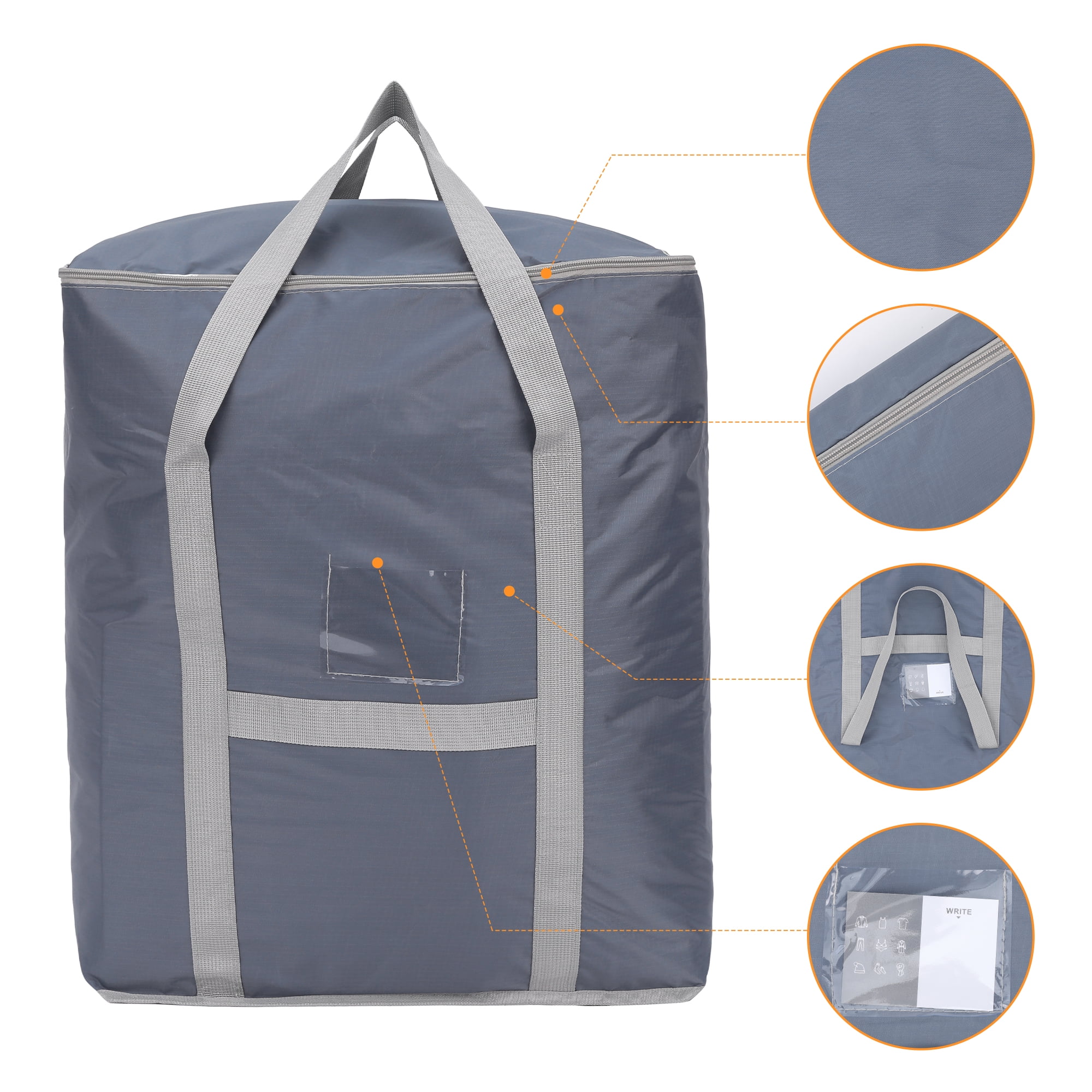 Unique Bargains 1 Pack Clothes Storage Bags Moving Bags Gray 30*18*22in
