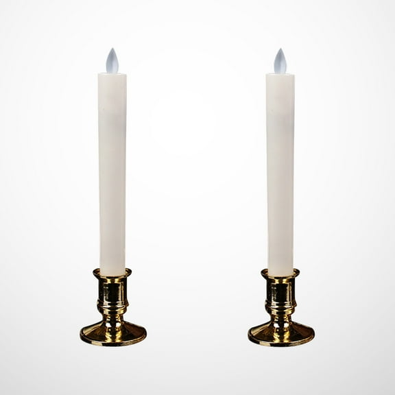 LABSERRON 2 Pairs Electric Candles Flameless White Candles for Home and Bar Decor