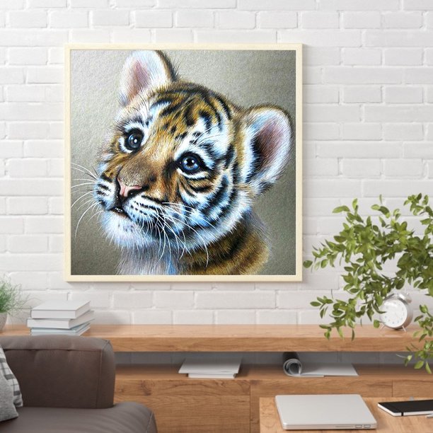 Cuadros Decorativos 5D Diamond Painting Little Tiger Set Full Square Mosaic Picture DIY Decoración para el hogar Ndcxsfigh Nuevos Originales