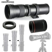 Commander Optics 420-800mm (w/ 2x- 840-1600mm) f/8.3-16 HD Telephoto Zoom Lens for Canon EOS 80D, 77D, 70D, 7D, 6D, 6D Mark II, 5D Mark IV, 7D Mark II, T7i, T7, T6i, T6, T5i, T5, SL2, SL3 DSLR Cameras