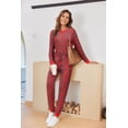 thumbnail image 4 of Ekouaer Pajamas For Women Comfy Long Sleeve Jogger Set Lounge Pjs Set With Pockets polka dots, 4 of 5