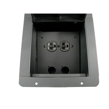 Recessed Floor Pocket Box. Loaded AC Duplex and PrePunched for 2