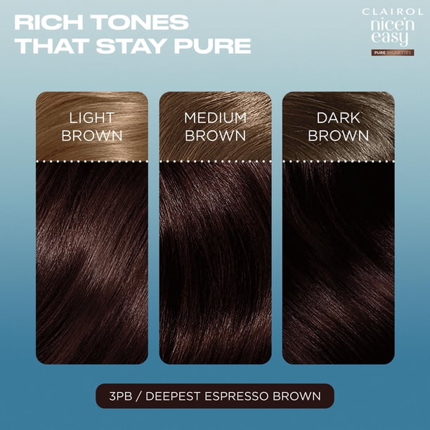 Clairol Nice'n Easy Pure Brunettes Permanent Hair Color Creme, 3PB