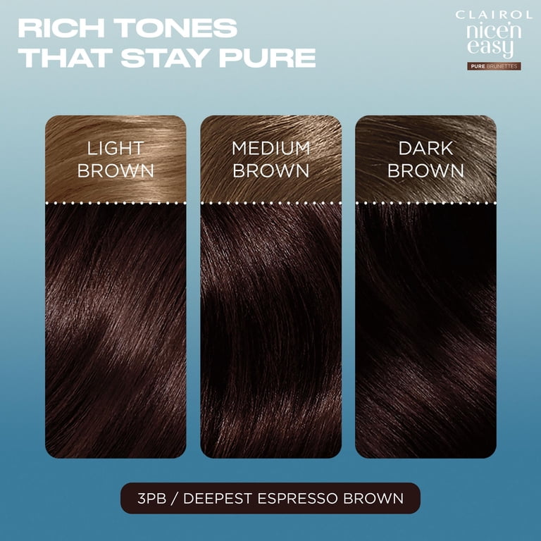 Clairol Nice'n Easy Pure Brunettes Permanent Hair Color Creme, 3PB