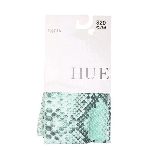Hue Womens S/M Tights Teal Green Python