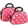 2-Piece Cosmetic Bags, Pink Dot