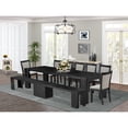 thumbnail image 3 of Luxe by East West Furniture 9-piece Dining Room Table Set a Rectangular Dining Table with wooden Benches, 3 of 3
