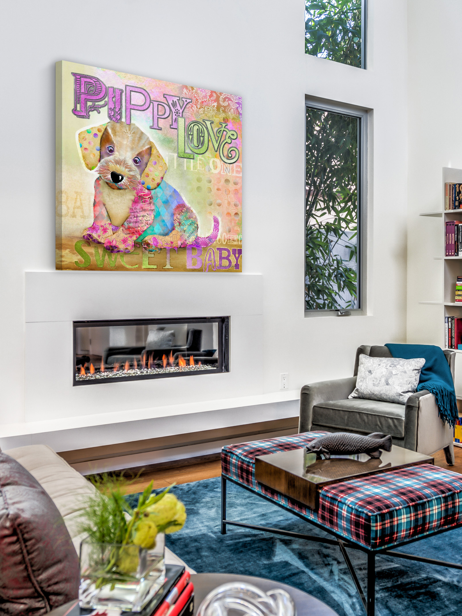 "Puppy Love" Painting Print on Wrapped Canvas