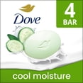 thumbnail image 3 of Dove Beauty Bar Soap For Refreshed Skin, Cool Moisture Cucumber & Green Tea Scent, Leaves Skin Refreshed , 3.75 oz 4 Bars, 3 of 10