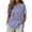 Light Purple, variant on Embroidered Linen Shirt for Women, V-Neck Short Sleeve Cotton Blend Tunic with Floral Details - Loose Fit Casual Summer Top Army Green L