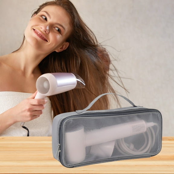 Hovmgk Hair Dryer Storage Bag, Portable Electrics Organizer for Curling Iron & Straightener, Travel Hot Tools Pouch, Protective Nylon Sleeve for Hair Styling Accessories