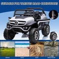 thumbnail image 5 of Licensed 24V Mercedes-Benz Ride-On Truck for Kids, 2-Seater Electric Car with Remote Control, Trunk Storage, Battery Display, Spring Suspension, LED Lights, and USB Music, Stylish White Design, 5 of 7