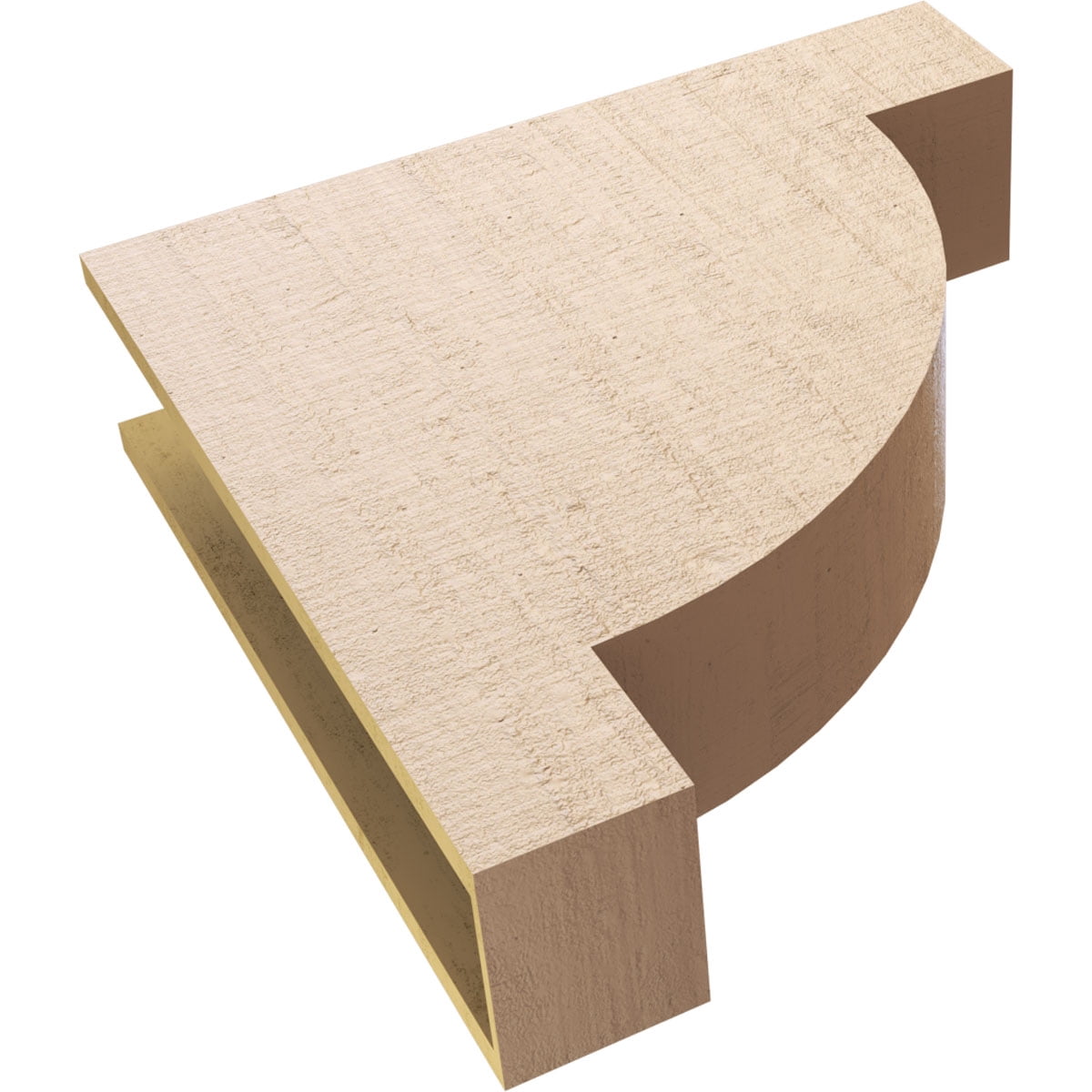 7"W x 28"D x 28"H Thin Alpine Rough Cedar Woodgrain TimberThane Corbel, Primed Tan