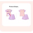 thumbnail image 2 of Emy Dola Toddler Girls Short Sleeve Outfits 2pcs 2-7 Years Kids Unicorn Graphic Casual T-shirt + Shorts Set, 2 of 3