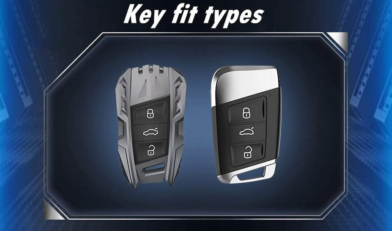 For Volkswagen VW Key Fob Cover, Key Fob Case for 2017-2022 2023 Atlas Jetta Passat Tiguan Arteon Golf Skoda