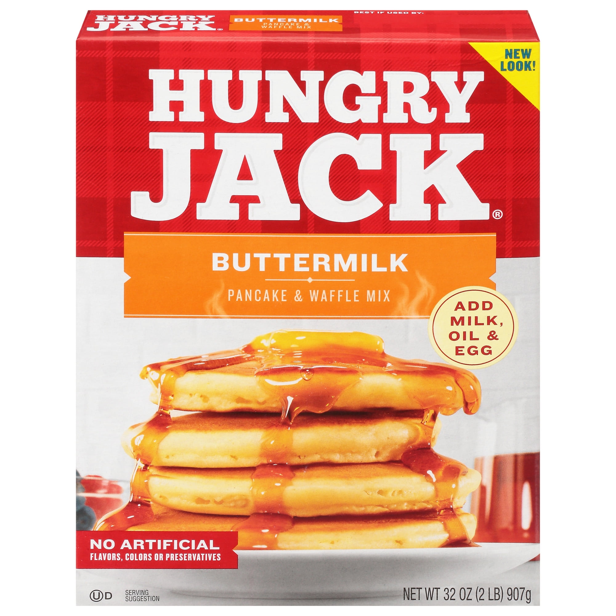 (3 pack) Hungry Jack Buttermilk Pancake Mix and Waffle Mix, 32 oz Box