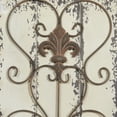 thumbnail image 6 of DecMode White Wooden Distressed Fleur De Lis Wall Decor with Rust Metal Scrolls (2 Count), 6 of 16