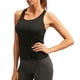 thumbnail image 4 of Gibobby Mujeres sin mangas deporte Yoga sólido fluido algodón Racerback blusa Top chaleco(Blanco,G), 4 of 5