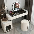 thumbnail image 2 of Storage Luxury Modern Makeup Table Wood Multi-color With LED Mirror Vanity Multifunctional Locker Home Bedroom Furniture HY My Lux Decor Round, 2 of 28
