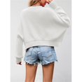 thumbnail image 5 of Women's Sweater Fall Crew Neck Batwing Sleeve Pullover Sweaters White XL, 5 of 7