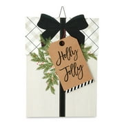 Holiday Time Holly Jolly Wooden Christmas Sign, 14"