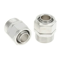 Unique Bargains Push to Connect Air Fittings 5/8" Male Thread Air Line Quick Connector Nickel-plated Copper 1/2"BSPT 2 Pcs Silver Tone
