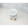 thumbnail image 4 of Sola Wood Flowers -Beautiful Boho Ceramic Flower Pot with Stand 4.75"X6.75" White Chevron, 4 of 10