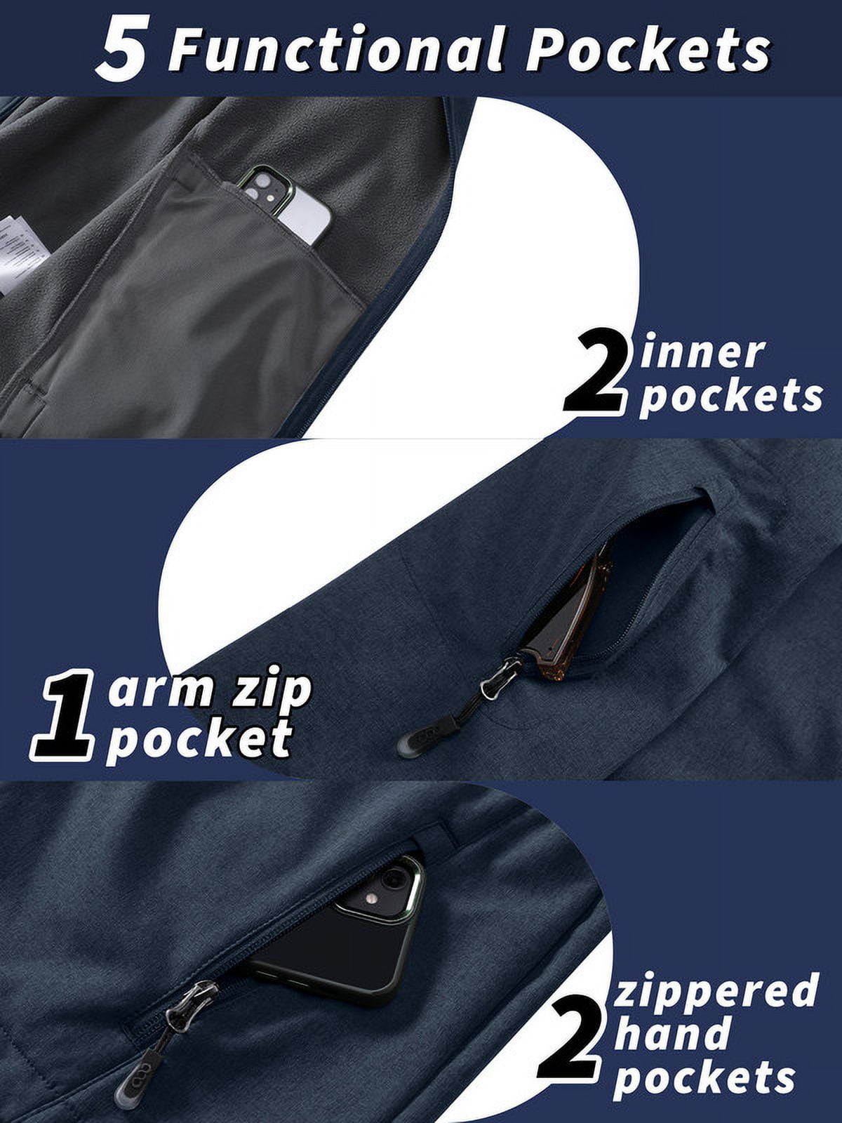 Off Road Ventures Men's Lightweight Softshell Jacket with Hood Waterproof Fleece Lined Windbreaker Outdoor Coat for Hiking