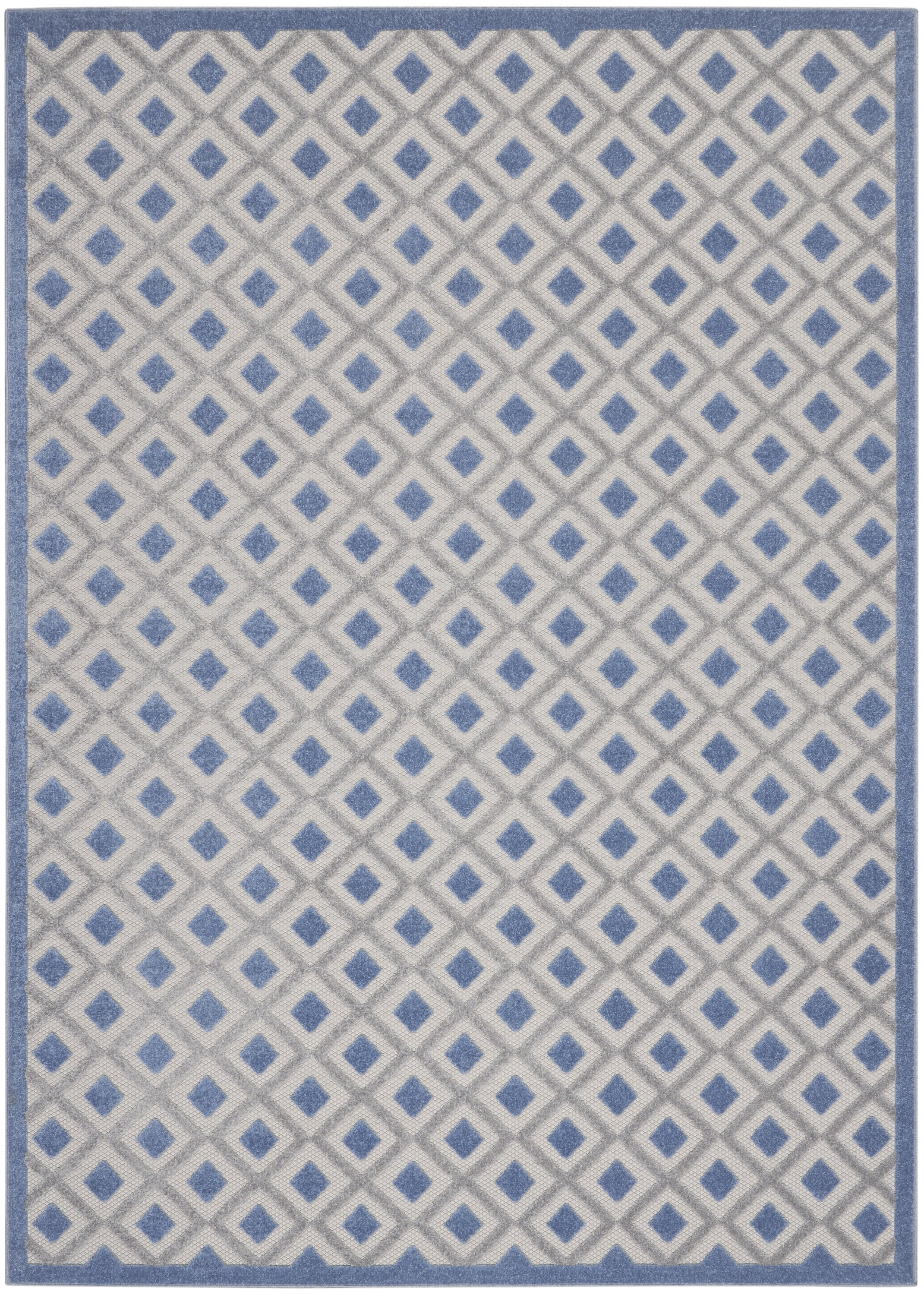 Nourison Aloha Indoor/Outdoor Blue/Grey 9'6" x 13' Area Rug, (10x13)
