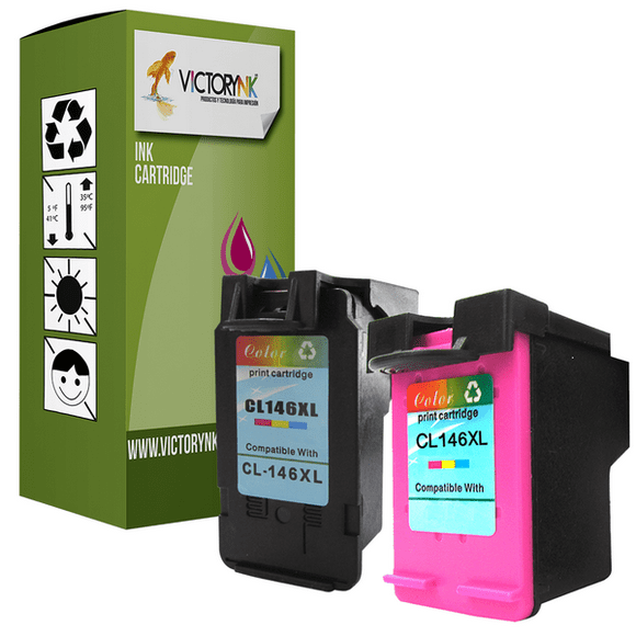 Pack Cartuchos Genérico Pg 145 XL y Cl 146 XL Victorynk COMPATIBLE DE TINTA