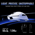 thumbnail image 3 of ATTACK SHARK X8 ULTRA Wireless Gaming Mouse, Tri-Mode 2.4G/USB-C Wired/Bluetooth, PAW3950MAX Sensor, 42000 DPI, 55g Lightweight Design, 8000Hz Polling Rate, Grip Tape Included, White, 3 of 10
