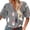 Grey, variant on Womens Summer Tops Casual Lapel Feather Print Shirt Short Sleeve Plus Size Blouse Shirt Top