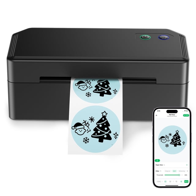 SVANTTO Bluetooth Thermal Label Printer, 4x6 Shipping Label Printer for Small Business, Compatible with iOS, Android, Windows, Mac, Amazon, Ebay, Sho