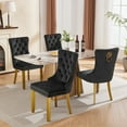 thumbnail image 5 of Set of 6 Luxury Velvet Dining Chairs with Wood Legs Tufted Back Modern Seating for Kitchen, Bedroom & Living Room, 5 of 13