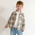 thumbnail image 2 of Younger Tree Toddler Baby Boys Girls Jacket Plaid Flannel Long Sleeve Button Down Shacket Kids Boy Coat Fall Winter Top for 1-2T, 2 of 7