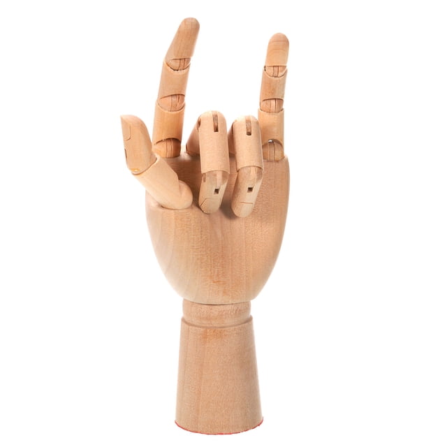 Unique Bargains 7' Wooden Hand Model, Artist Mannequin Left Hand Model Flexible Movable Manikin Jointed Figure