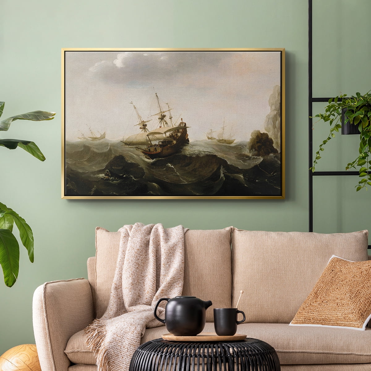 Vintage Landscape-CCLXV By Wexford Home Framed in Gold Wood Gallery Wrapped Canvas 27 in. x 41 in.