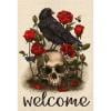 thumbnail image 2 of Kits de Punto de cruz decoración Likrtyny Bordado completo estampado Cuervo Calavera Calabaza 11CT, 2 of 9