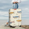 thumbnail image 7 of Rateoe Striped Vintage Planes Printed Luggage Cover, Suitcase Protector Fits 18-32 Inch Luggage-Small, 7 of 7