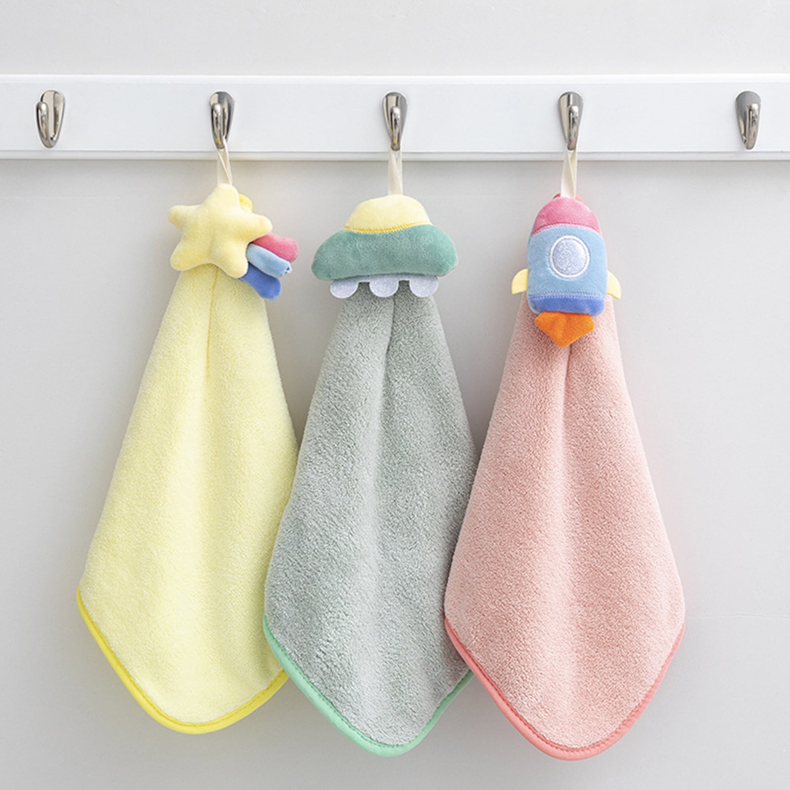 1PC Unisex Kids Adult Fabric Hand Towel Soft Plush Hanging Wipe Bathing Towel 9 