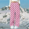 thumbnail image 5 of AUNVITO Women's Polka Dot Print Elastic Waist Pants with Side Pockets and Tie Detail Casual and Comfortable Lounge Style, 5 of 5