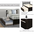 thumbnail image 6 of Twin Size Trundle Bed Frame, Wood Platform Bed for Boys Girls, Modern Twin Bed Frame with Wood Slat Support, Heavy Duty Mattress Foundation, Easy Assembly, 6 of 10