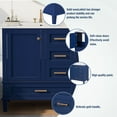 thumbnail image 3 of Bellemave 30" Bathroom Vanity with Sink, Cabinet with Sink Combo Set with Top, Bathroom Storage Cabinet with 3 Drawers and 1 Soft Closing Door, 30 Inch Vanity with Sink for Bathroom（Blue）, 3 of 9