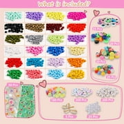 OCARDI-Bracelet Making Kit - 10800+Pcs Polymer Clay&Glass Seed Beads and Letter&Bracelet Beads for Friendship Jewelry Making for Teen Girl Gifts