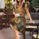 thumbnail image 3 of Easygdp Antique Map Adventure Scene para Vestido Transpirable de Mujer, Vestido Suelto de Manga Corta con Pliegues y Bolsillos para el Verano, 3 of 6